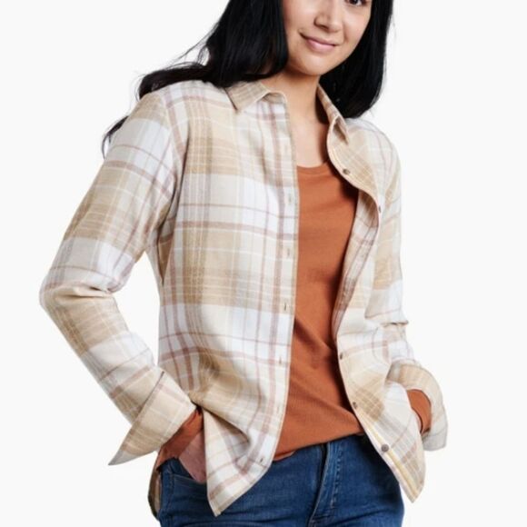 1146 NWT Kuhl Kamila Flannel Sz Large - Picture 1 of 7